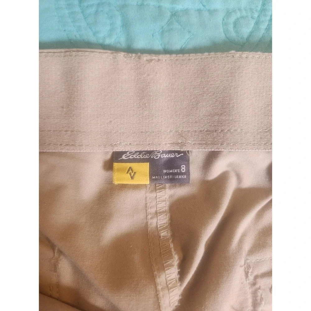 Eddie Bauer Women Tan Khaki Utility Hiking Pants Straight Leg Size 8 23107110